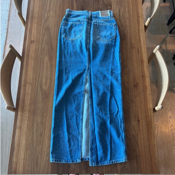 MOTHER “Snacks” Denim Maxi Skirt – Size 28 – NWOT – High Rise Back Vent - Picture 6 of 8